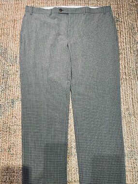 Lauren Ralph Lauren Dress Pants Mens 38x30 Grey Plaid Stretch Trousers 38W